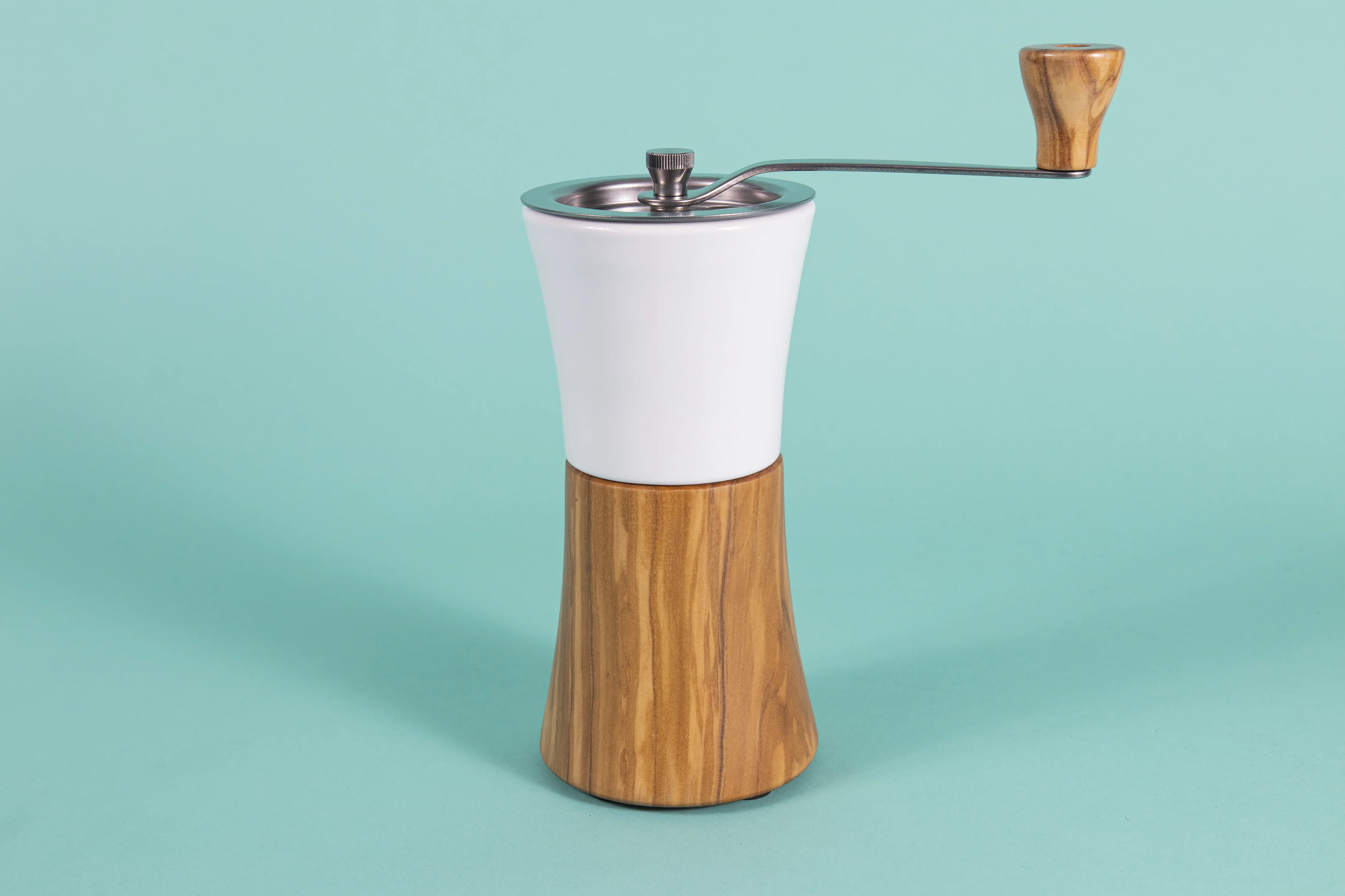 Olive Wood Ceramic Coffee Mill - Image 2